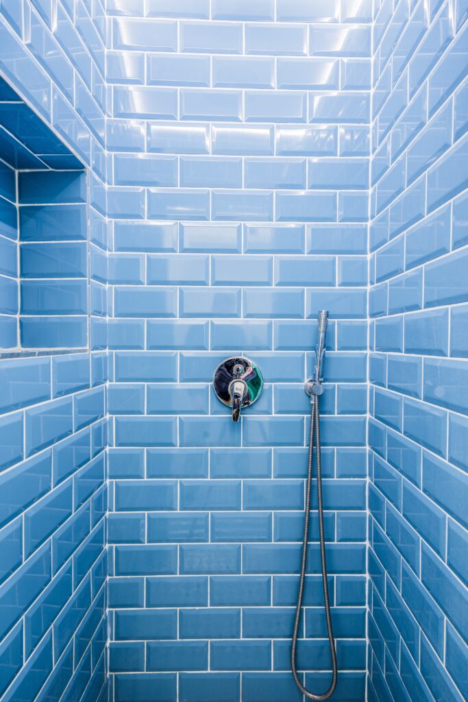 bathroom blue tiles